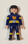 1997 Geobra Playmobil Fireman Firefighter Black Hair 2 7/8" Tall Toy Figure