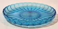 Vintage Starburst Pattern 8" Aqua Blue Depression Glass Platter Dish