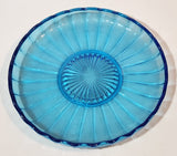 Vintage Starburst Pattern 8" Aqua Blue Depression Glass Platter Dish