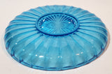 Vintage Starburst Pattern 8" Aqua Blue Depression Glass Platter Dish