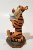 Disney Pooh & Friends "Make A Really Big Wish" Tigger Holding Birthday Cake 4 1/2" Tall Ceramic Figurine