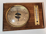 Vintage Adorna Barometer Thermometer 5" x 7" Wood Wall Weather Station Made in France
