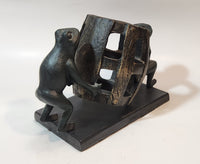 Frog Themed 8 1/2" Long Heavy Iron Wine Bottle Holder