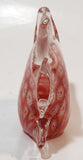 Clear Red White Tropical Angel Fish 4 1/2" Long Blown Art Glass Sculpture