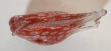 Clear Red White Tropical Angel Fish 4 1/2" Long Blown Art Glass Sculpture