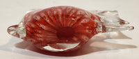 Clear Red White Tropical Angel Fish 4 1/2" Long Blown Art Glass Sculpture