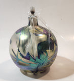 Arte Vargas Iridescent Blown Art Glass Christmas Ornament Oil Lamp Signed