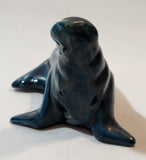 Dark Teal Blue Green Glazed 5 1/2" Long Seal Figurine