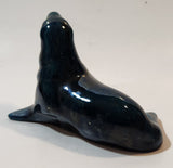 Dark Teal Blue Green Glazed 5 1/2" Long Seal Figurine