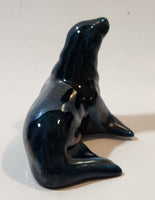 Dark Teal Blue Green Glazed 5 1/2" Long Seal Figurine