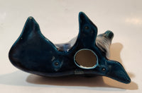 Dark Teal Blue Green Glazed 5 1/2" Long Seal Figurine