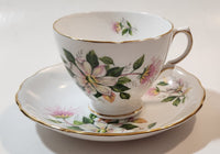 Vintage Ridgeway Potteries Royal Vale Clematis Flower Bone China Tea Cup and Saucer Set