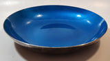 Vintage Reed & Barton No. 195 Blue Enamel Silver Plated 9" Diameter Bowl Plate