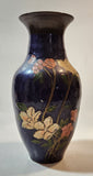 Cloisonne Hand Painted Enamel Midnight Blue Purple Solid Brass Bud Vase Made in India