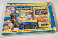 1996 The Berenstain Bears the Attic Treasure and Substitute Teacher Family Time Sound Package 2 Books Cassette and Cassette Player New in Box