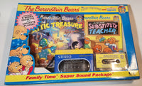 1996 The Berenstain Bears the Attic Treasure and Substitute Teacher Family Time Sound Package 2 Books Cassette and Cassette Player New in Box