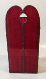 Vintage Red Leaded Stained Glass Match Holder Dispenser