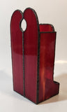 Vintage Red Leaded Stained Glass Match Holder Dispenser