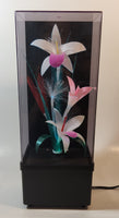 Vintage Fiber Optics Windup Musical Box Fiber Optics Flower Light 14" Tall