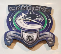 Wincraft Vancouver Canucks NHL Hockey Team 10 3/4" x 12 3/4" Wood Plaque Wall Clock