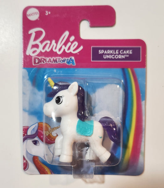 2022 Mattel Barbie Dreamtopia Sparkle Cake Unicorn 2" Tall Toy Figure New in Package