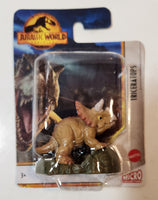 2022 Mattel Micro Collection Jurassic World Dominion Triceratops 1 3/4" Tall Toy Figure New in Package