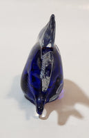 Vintage Murano Style Clear and Blue Coral Tropical Fish Angelfish 3" Tall Art Glass Ornament Tail Chip and Side Surface Chip