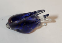 Vintage Murano Style Clear and Blue Coral Tropical Fish Angelfish 3" Tall Art Glass Ornament Tail Chip and Side Surface Chip