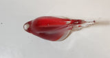 Vintage Murano Style Clear Red White Tropical Fish Angelfish 3 1/4" Tall Art Glass Ornament