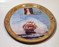 Vintage 1978 Coca Cola Captain James Cook Bicentennial 1778-1978 Oval 10 1/2" x 12 3/4" Metal Beverage Serving Tray