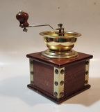 Vintage Harrod's Wood and Metal Riveted Corner Style Coffee Grinder