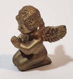 Child Angel Kneeling and Praying 1 3/4" Small Gold Tone Resin Figurine