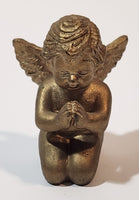 Child Angel Kneeling and Praying 1 3/4" Small Gold Tone Resin Figurine