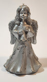 Angel Silver Look 4 1/4" Wax Candle Figurine