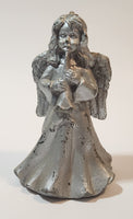 Angel Silver Look 4 1/4" Wax Candle Figurine