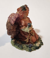 Angel Kneeling in Flower Garden 2 1/2" Resin Figurine