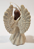 Angel Playing Violin 3 3/4" Hanging Ceramic Christmas Tree Ornament