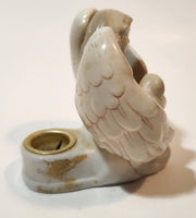 Russ Berrie 15483 Angel Holding New Born Infant 3 1/2" Tall Porcelain Figurine Candle Holder