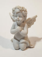 Child Angel Kneeling and Praying 2 1/4" Small White Resin Figurine