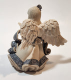 Mindspring Studio Sarah's Angels Cheri Lane Angel Girl Singing with Book 5" Tall Heavy Resin Figurine Chipped Wing