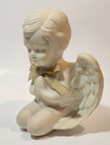 Carlton Cards Boy Angel Kneeling and Praying with Gold Glitter Bow 5" Tall Ceramic Figurine