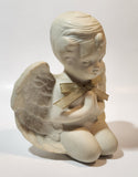 Carlton Cards Boy Angel Kneeling and Praying with Gold Glitter Bow 5" Tall Ceramic Figurine