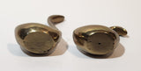 Vintage Swan Bird 2 1/2" and 3 5/8" Brass Metal Figurines Set of 2