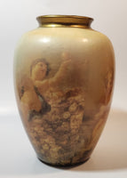 Cherub Angels 8 1/2" Pottery Flower Vase