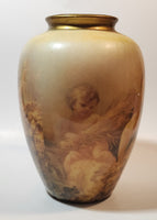 Cherub Angels 8 1/2" Pottery Flower Vase