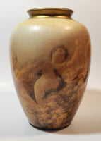 Cherub Angels 8 1/2" Pottery Flower Vase