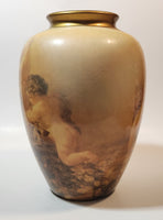 Cherub Angels 8 1/2" Pottery Flower Vase