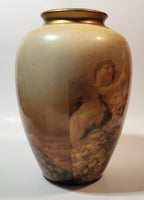 Cherub Angels 8 1/2" Pottery Flower Vase