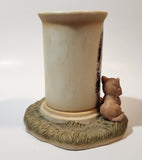 2010 The Bradford Exchange Live, Love, Purr Collection Love Much 5 1/4" Tall Resin Tealight Candle Holder