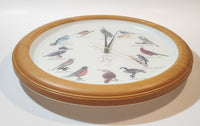 National Audubon Society 13 1/4" Faux Wood Wall Clock with Hourly Bird Sounds